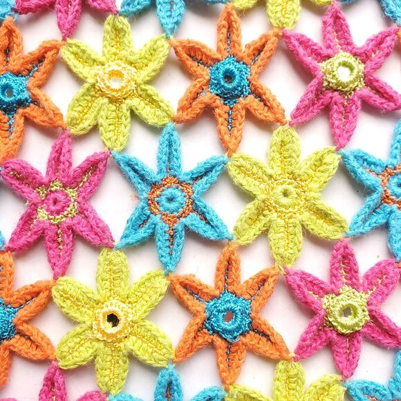 VTG Crochet Sweater XL Floral Colorful Embellished Cardigan Berek Takako Sakon - Picture 2 of 16